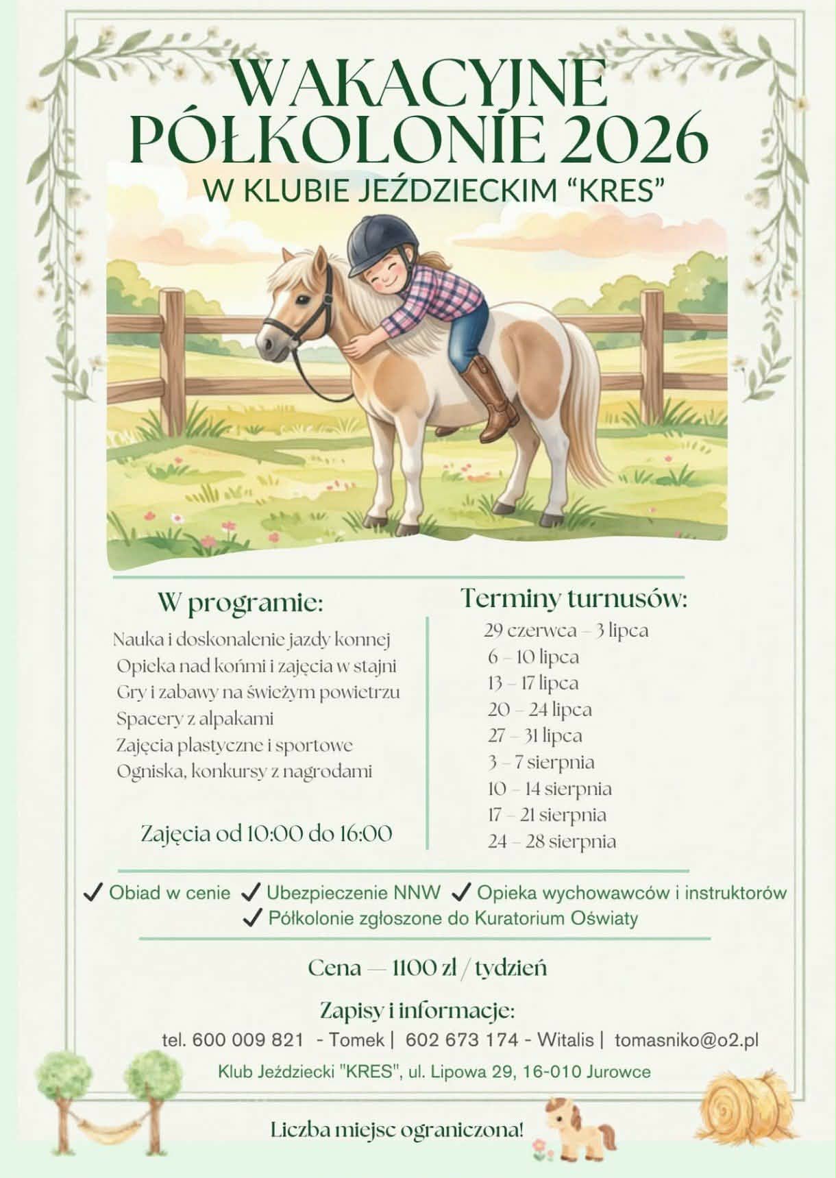 Nauka i doskonalenie jazdy konnej pod okiem wykwalifikowanych instruktorów.